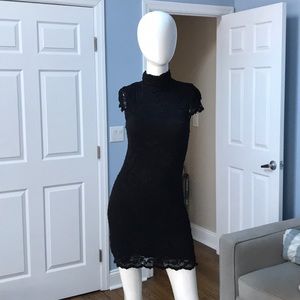 Sexy Black Lace Mini Cocktail Dress, Size S